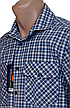 Чоловіча сорочка Brossard vk-0067 синя в клітинку класична бавовна з коротким рукавом, теніска натуральна, фото 7