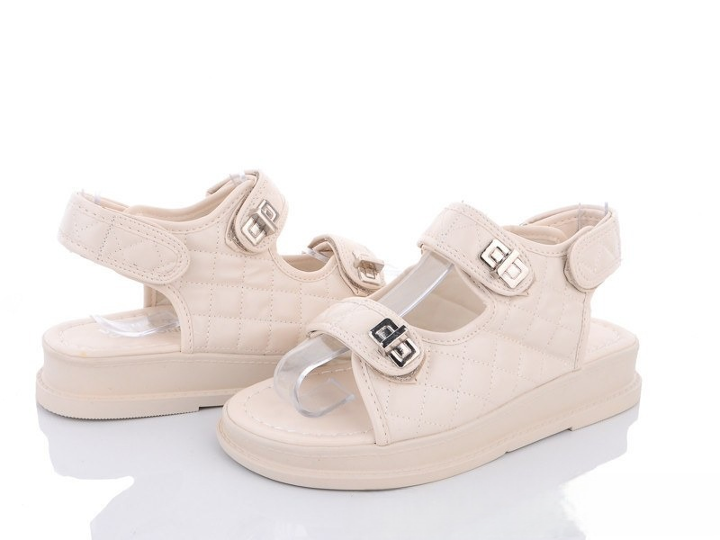 Дитячі літні босоніжки в бежевому кольорі для дівчинки, фото 1