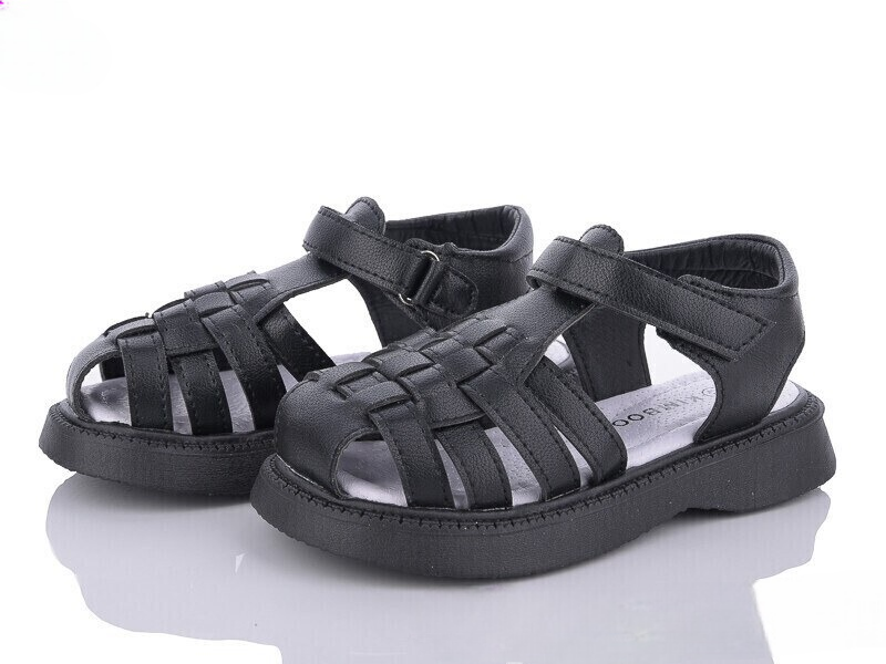 Літні босоніжки в чорному кольорі для дівчинки, фото 1