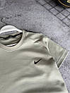 Костюм чоловічий літній бежевий футболка та шорти фірмовий Nike (Найк), фото 3