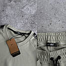 Костюм чоловічий літній бежевий футболка та шорти фірмовий Nike (Найк), фото 5