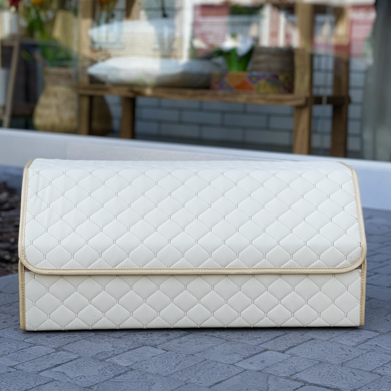 Органайзер у багажник, 65 см, бежевий, автомобільний органайзер у багажник, фото 1