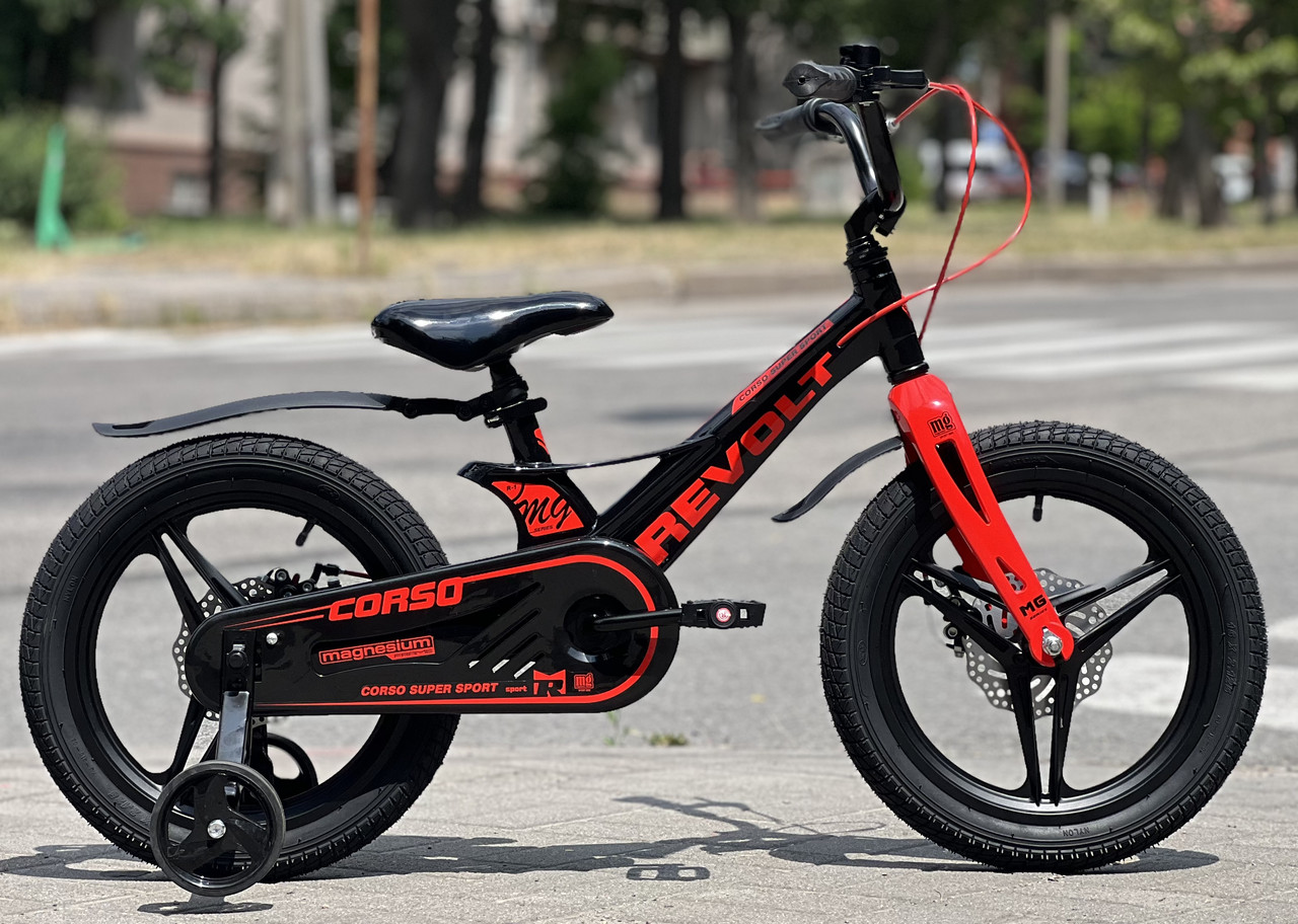 Дитячий велосипед 18" Corso Revolt MG-18747 чорно-червоний на зріст 105-115 см, фото 1