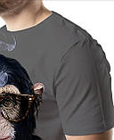 Футболка чоловіча з 3Д друкованим малюнком мавпи, фото 3