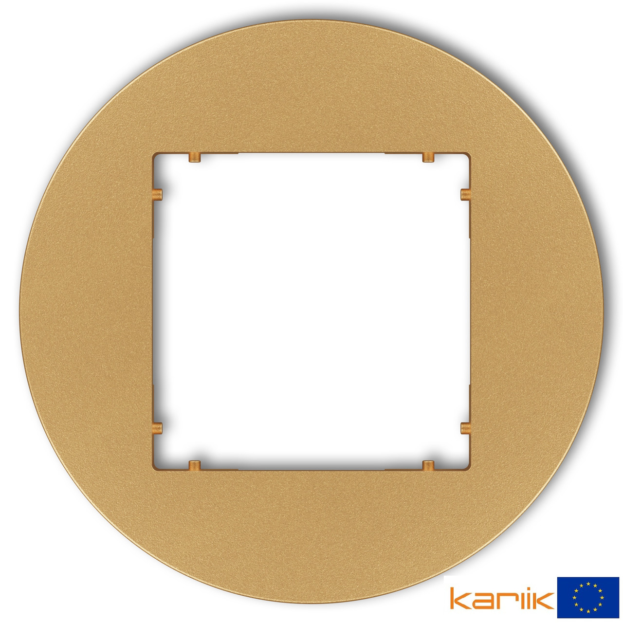 Рамка 1-місна Karlik MINI 29MRTO-1 золота кругла універсальна (для розеток та вимикачів), фото 1