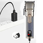 Акумуляторна машинка для стрижки волосся 4 насадки, USB, SK-16021 / Тример для волосся / Чоловічий тример, фото 4