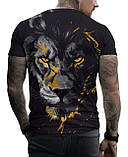 Футболка чоловіча з 3Д друком на тему лева та креативним мистецтвом, фото 2