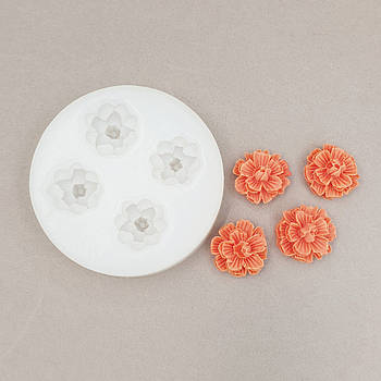Силіконовий молд 3д Квіточки — 4 шт.