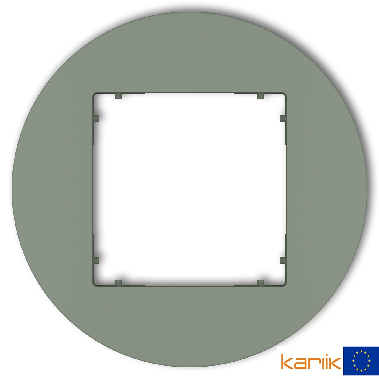 Рамка 1-місна Karlik MINI 61MRTO-1 шавлія кругла універсальна (для розеток та вимикачів), фото 1