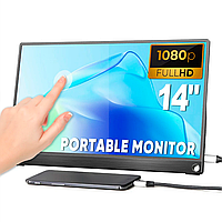 Портативний сенсорний монітор Sibolan 14" FullHD IPS Touchscreen з магнітним чохлом
