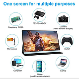 Портативний сенсорний монітор Sibolan 14" FullHD IPS Touchscreen з магнітним чохлом, фото 5