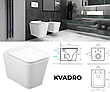 Комплект 5в1: інсталяція Geberit  + безобідковий унітаз Kvadro білий, змив TORNADO + біла клавіша delta 01, фото 7