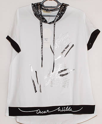 Жіноча футболка з капюшоном XL,2XL,3XL,4XL, фото 4