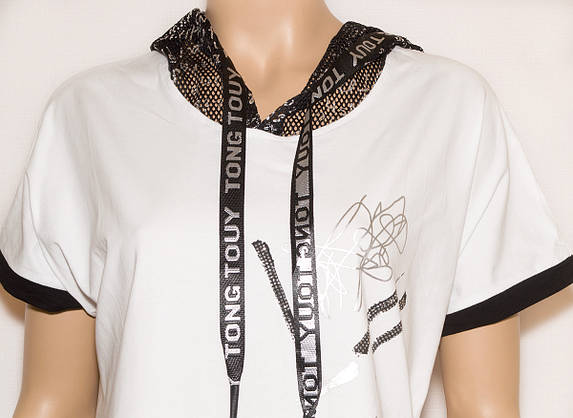 Жіноча футболка з капюшоном XL,2XL,3XL,4XL, фото 5