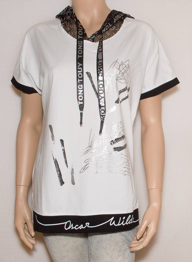 Жіноча футболка з капюшоном XL,2XL,3XL,4XL, фото 1