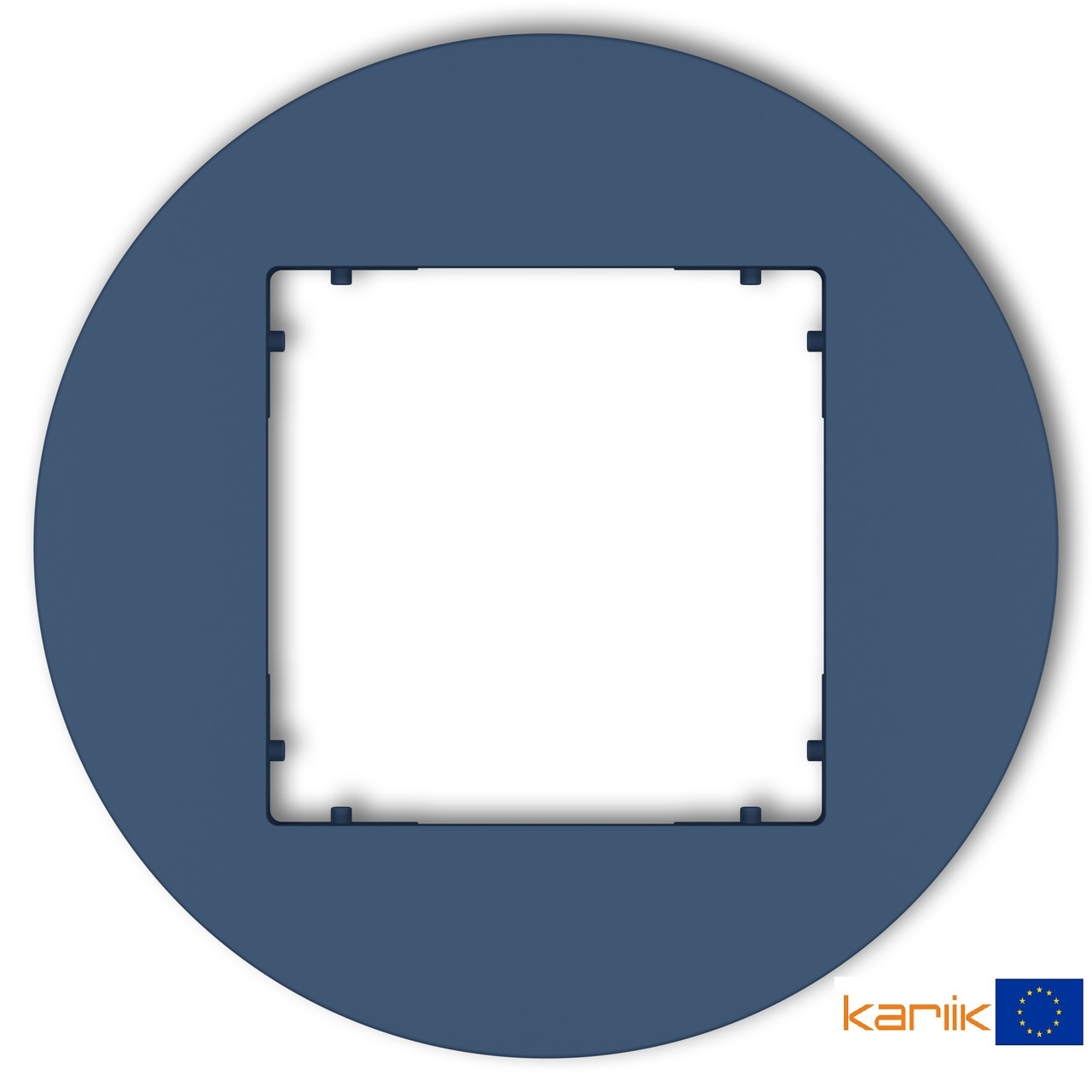 Рамка 1-місна Karlik MINI 64MRTO-1 темно-синій кругла універсальна (для розеток і виключателів), фото 1