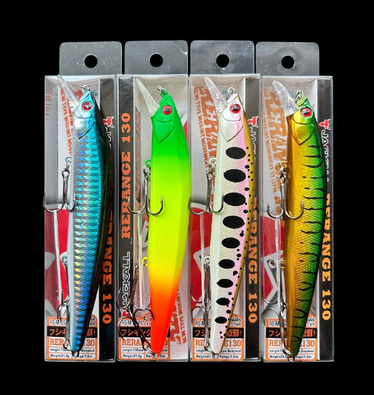 Воблер Fishing Rerange 130SP 21,5г, (набір 4шт) суспендер, мінноу, для щуки та судака | Японська якість, фото 1