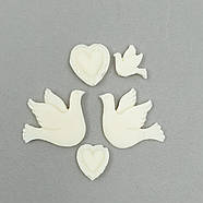 Силіконовий молд Блакитні сердечка 8.5х7.5 см, фото 2