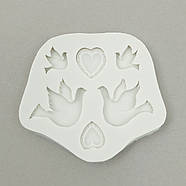 Силіконовий молд Блакитні сердечка 8.5х7.5 см, фото 3