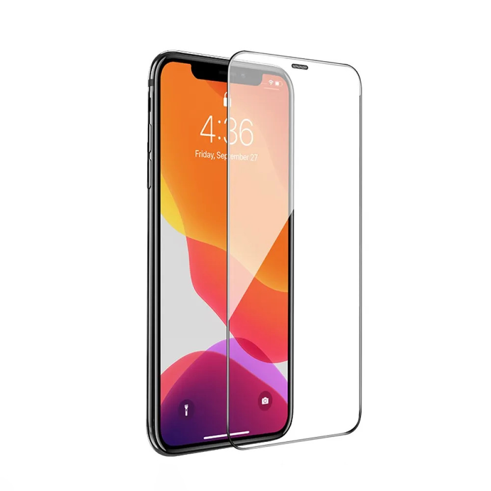 Захисне скло для iPhone 11/XR 6.1" с бортиками HOCO 9D Large Arc dustproof glass, фото 1