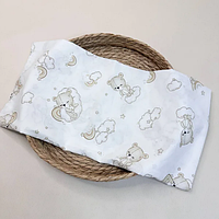 Бавовняна пелюшка "Коричневі ведмеді на хмаринці" велика ситцева  90*110 см, 1 шт