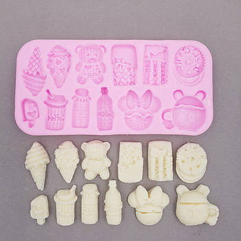 Силіконовий молд Морозиво, напої, ведмедик 5.5х11.5 см