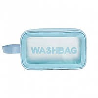 Популярний! Прозора сумка-косметичка Washbag Medium Blue 26см - Краща якість тільки на Nukleon.com.ua