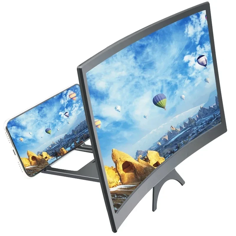 Збільшувач екрана HD 12" для смартфона вигнутий, підставка проєктор для телефона 25х16х2 см