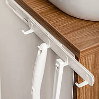 Розсувний вішак на самоклейкій основі з 4 гачками HanterHook, білий, 2 штуки