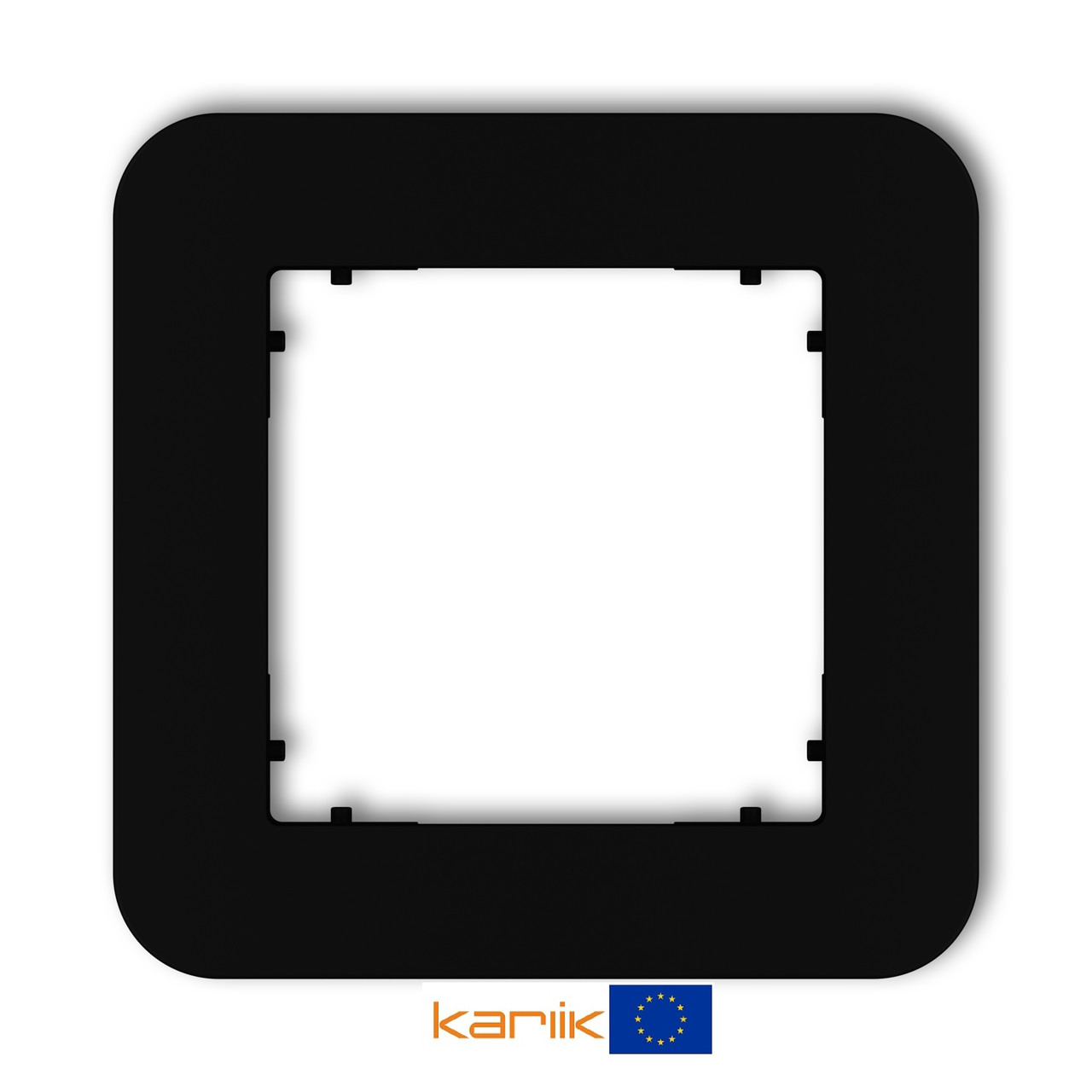 Рамка 1-місна Karlik MINI 12MRTZ-1 чорна матова закруглена універсальна (для розеток і вимикачів), фото 1