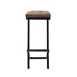 Стілець барний м’який "Платан" коричневий/каркас чорний, фото 3