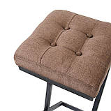 Стілець барний м’який "Платан" коричневий/каркас чорний, фото 4