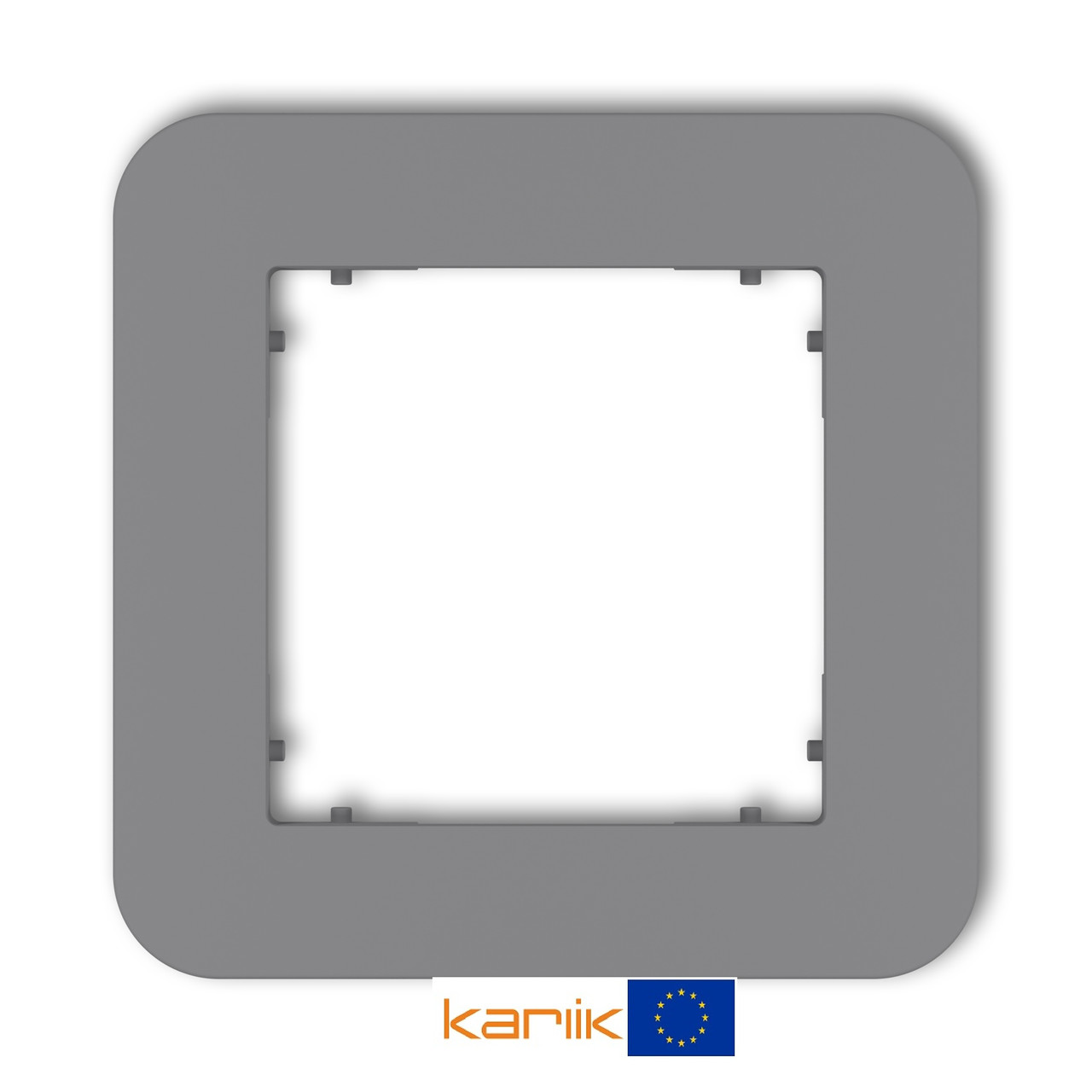 Рамка 1-місна Karlik MINI 27MRTZ-1 сіра матова закруглена універсальна (для розеток і вимикачів), фото 1