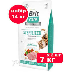 Brit Care (Брит Кеа)Cat Sterilized Urinary Health для дорослих стерилізованих котів зі свіжою куркою 7кг*2