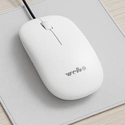 Дротова мишка комп'ютерна від USB, Weibo, Біла / Оптична мишка / Мишка для ПК / Мишка для ноутбука