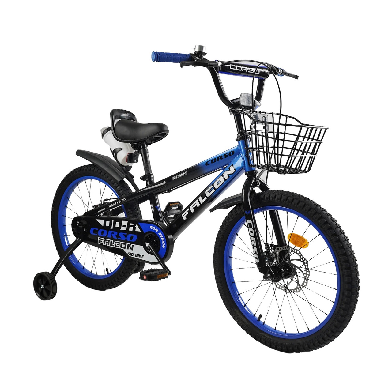 Дитячий двоколісний велосипед CORSO Falcon FL-20745 20" дюймів, сталева рама, знімні страхувальні колеса,, фото 1