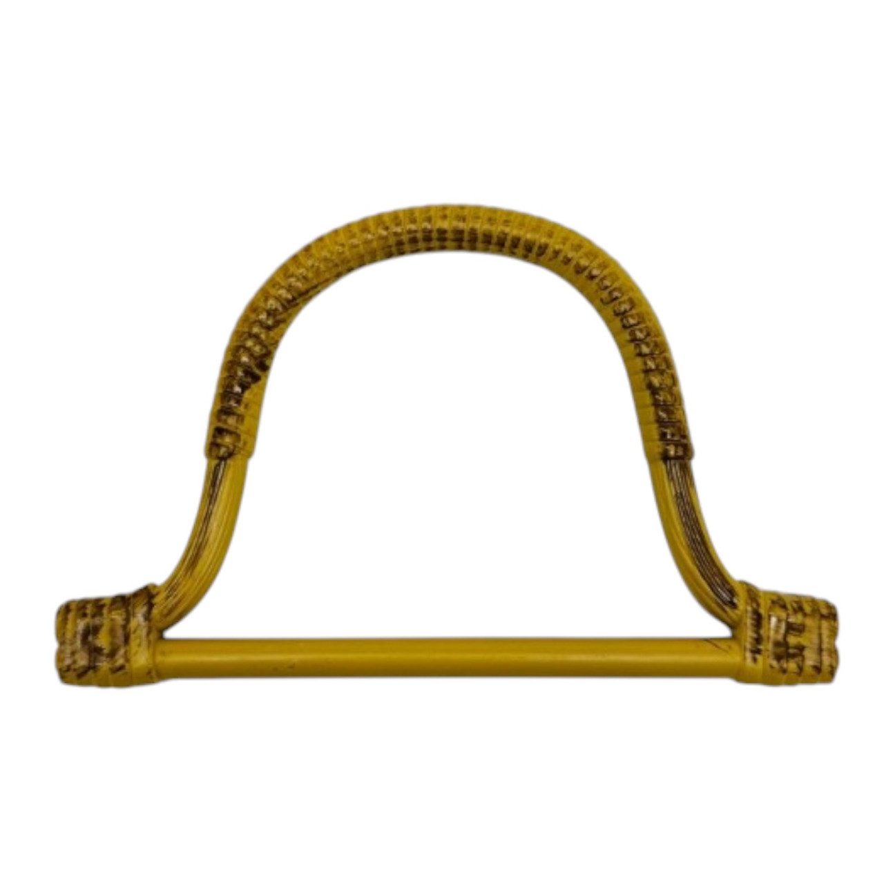 Ручка для сумки D-подібна із плетеного ротанга 16,5*8,7 см коричнева, фото 1