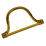 Ручка для сумки D-подібна із плетеного ротанга 16,5*8,7 см коричнева, фото 2