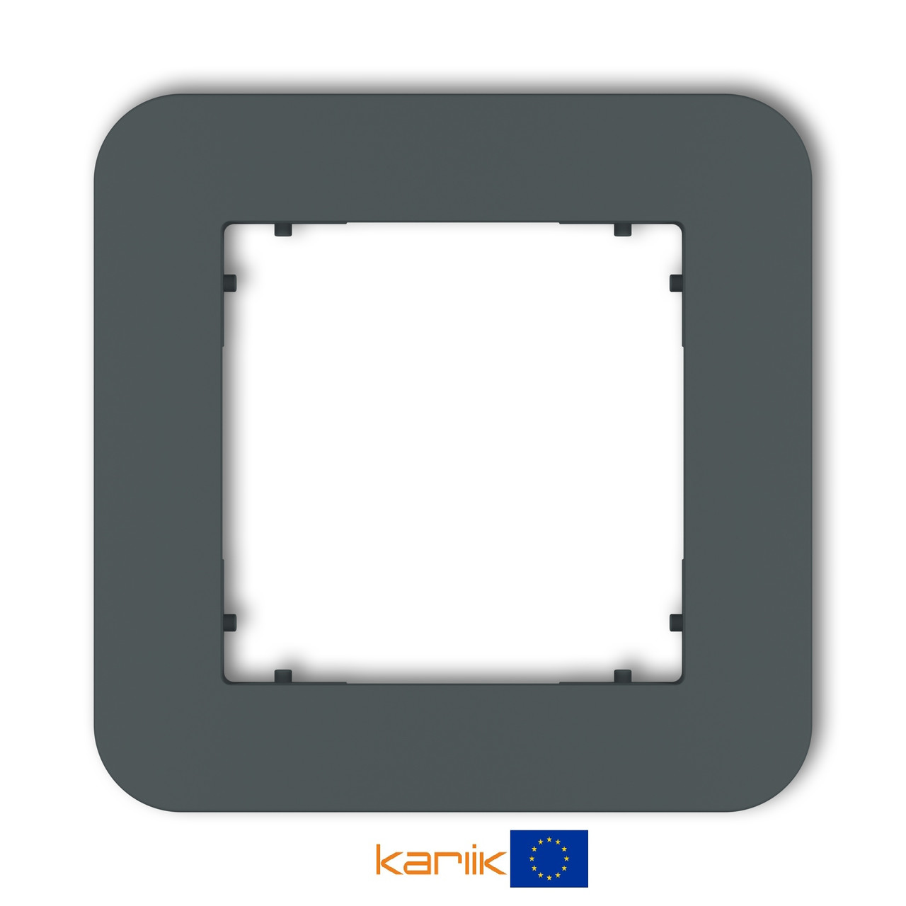 Рамка 1-місна Karlik MINI 28MRTZ-1 графітова матова закруглена універсальна(для розеток і виключателів), фото 1