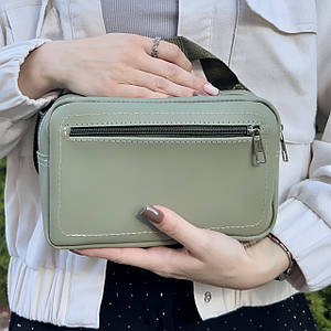 Жіноча сумка "Модель №59" з натуральної шкіри колір Фісташка