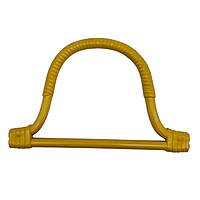 Ручка для сумки D-подібна із плетеного ротанга 16,5*8,7 см жовта