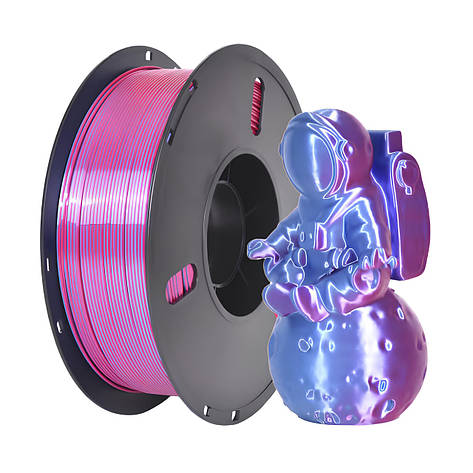 Пластикова нитка PLA, 1.75 мм, 1 кг Шовк двоколірний [синьо-червоний] (Silk Two Color Blue-Red), фото 1