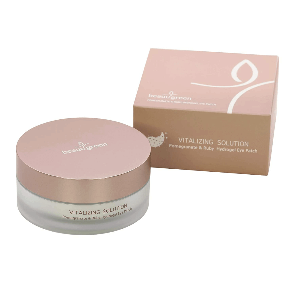 Великі гідрогелеві патчі з гранатом і рубіновим пилом XXL BEAUUGREEN Pomegranate&Ruby Hydrogel Eye Patch,, фото 1