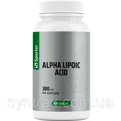 Sporter Alpha Lipoic Acid 60 caps, альфа ліпоїва кислота ALA