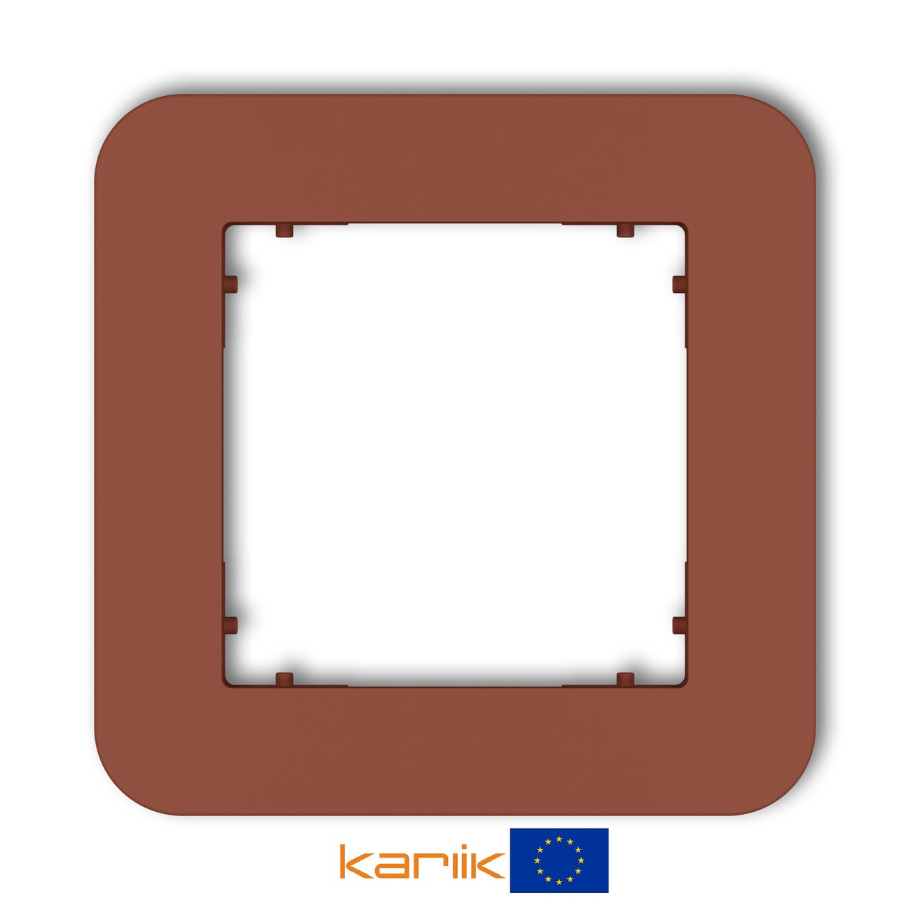 Рамка 1-місна Karlik MINI 63MRTZ-1 терракота закруглена універсальна (для розеток і вимикачів), фото 1