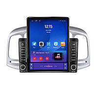 Комплект: автомагнітола в стилі Tesla 9.7 дюймів на Android та перехідна рамка з проводкою на Hyundai Accent 2009-2011