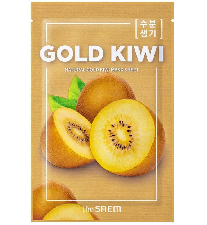 Тканинна маска для обличчя з екстрактом ківі The Saem Natural Gold Kiwi Mask Sheet, фото 1