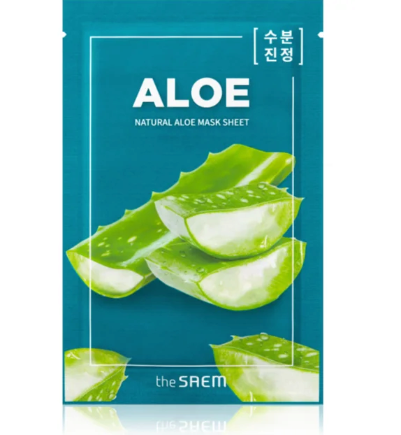 Тканинна маска для обличчя з екстрактом алое The Saem Natural Aloe Mask Sheet, фото 1