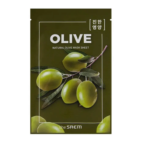 Тканинна маска для обличчя з екстрактом оливи The Saem Natural Olive Mask Sheet, фото 1