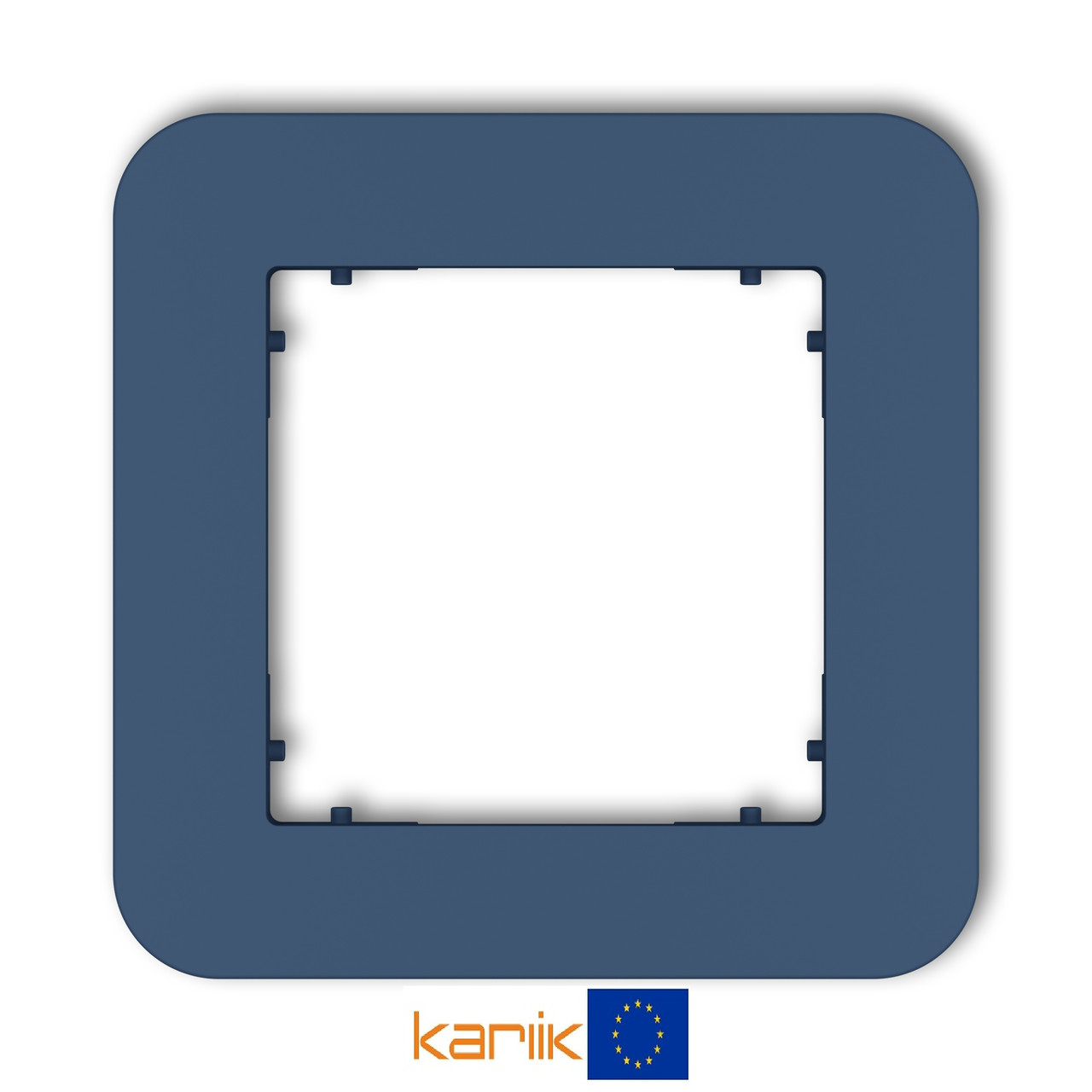 Рамка 1-місна Karlik MINI 64MRTZ-1 темно-синя закруглена універсальна (для розеток і вимикачів), фото 1